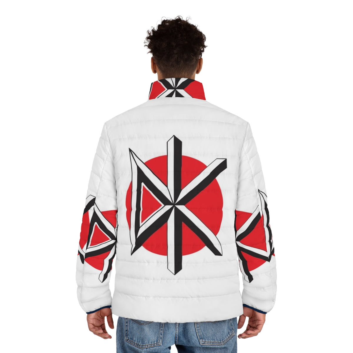 Dead Kennedys classic puffer jacket with punk rock graphics - men back