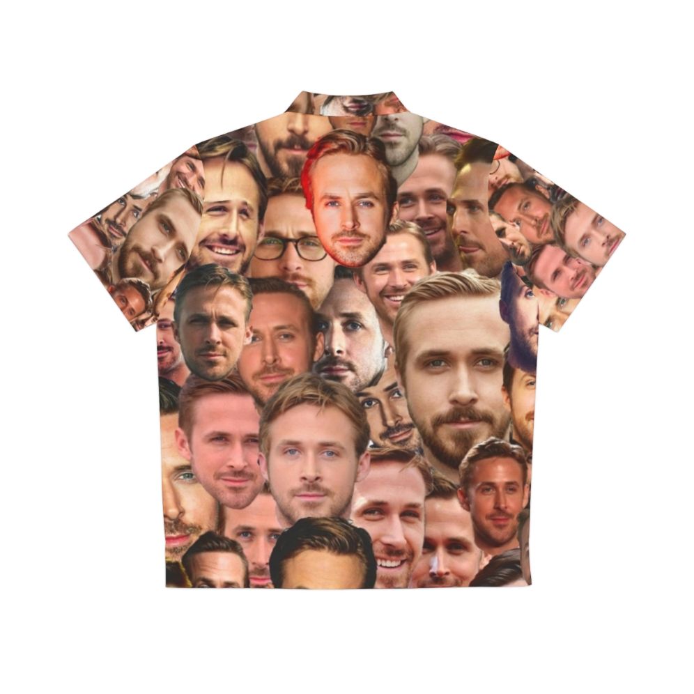 Ryan Gosling wearing a vibrant tropical Hawaiian shirt - Back