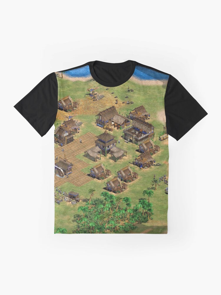 Age of Empires 2 video game graphic t-shirt featuring the in-game design - Flat lay