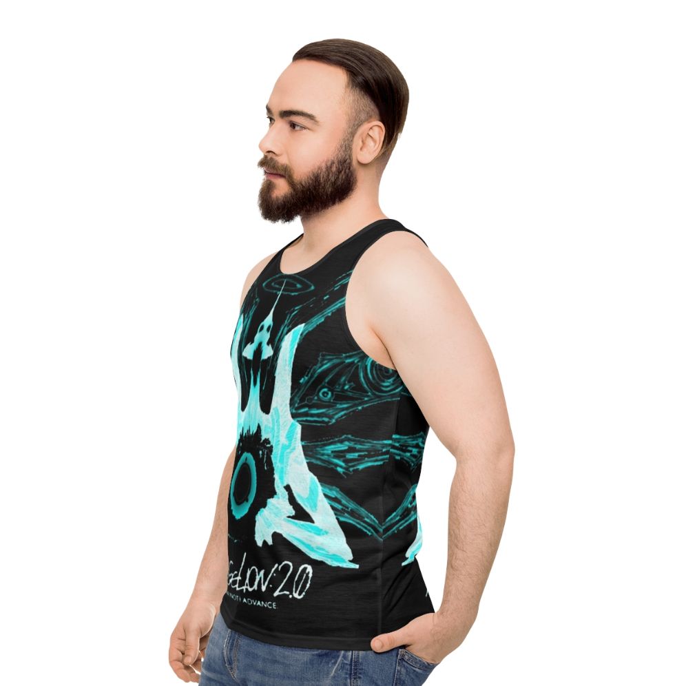 Evangelion Unit 01 Angel Logo Unisex Tank Top - men side