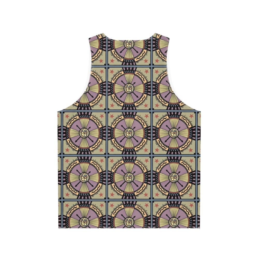 Unisex tank top with inspirational heart design and mandala pattern - Back