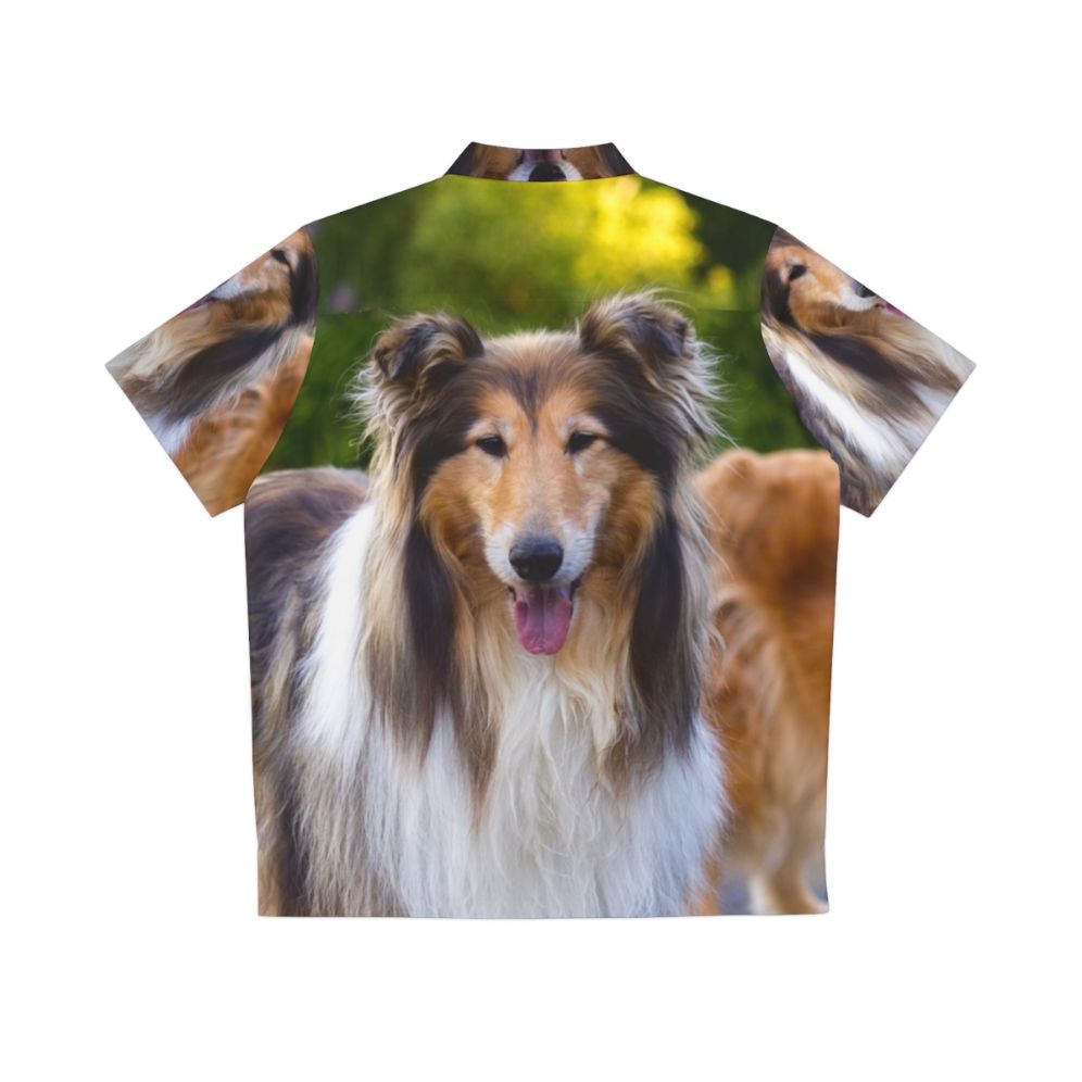 Diamond and Gold Collies Hawaiian Shirt - Back