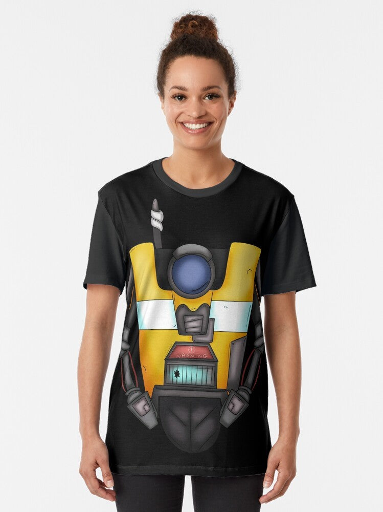 Borderlands Claptrap Graphic T-Shirt featuring the iconic robot character from the Borderlands video game series - Women