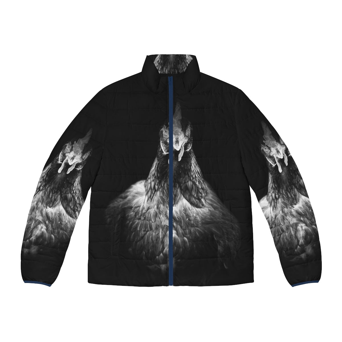 Vintage Intensity Puffer Jacket featuring a hen, chicken, and rooster design