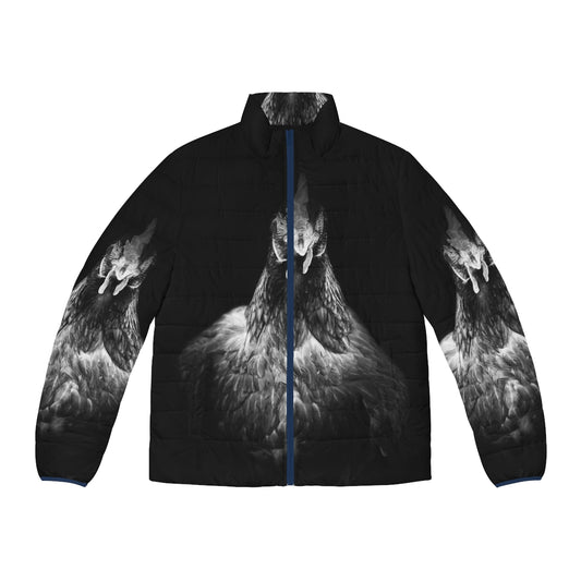 Vintage Intensity Puffer Jacket featuring a hen, chicken, and rooster design