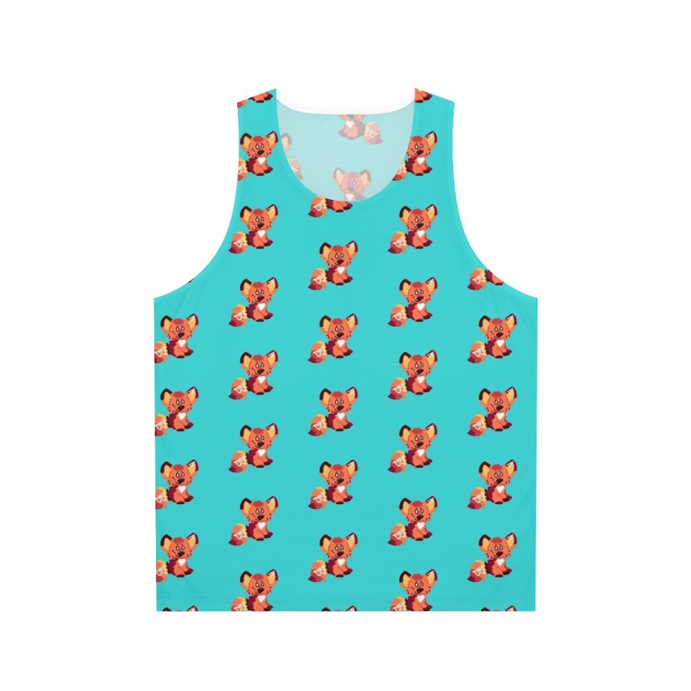 Neurodivergent ADHD fox unisex tank top with butterfly design