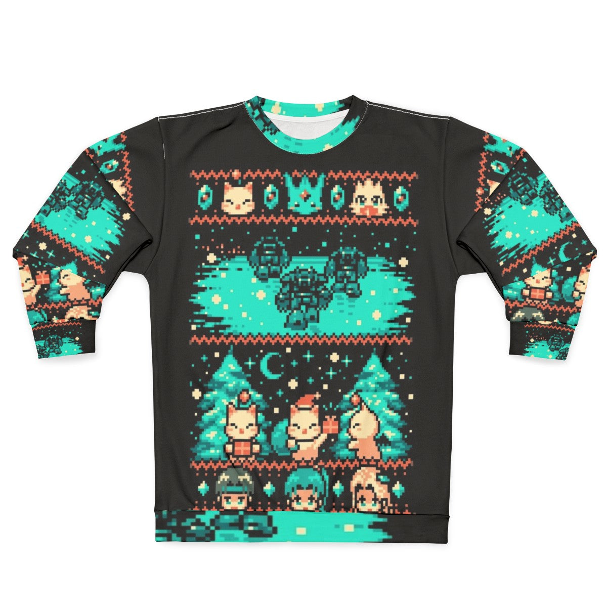 Cozy Winter Fantasy Pixel Art Sweatshirt