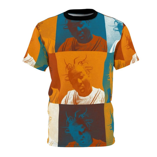 Old Dirty Bastard inspired all-over print t-shirt with a repeating pattern design