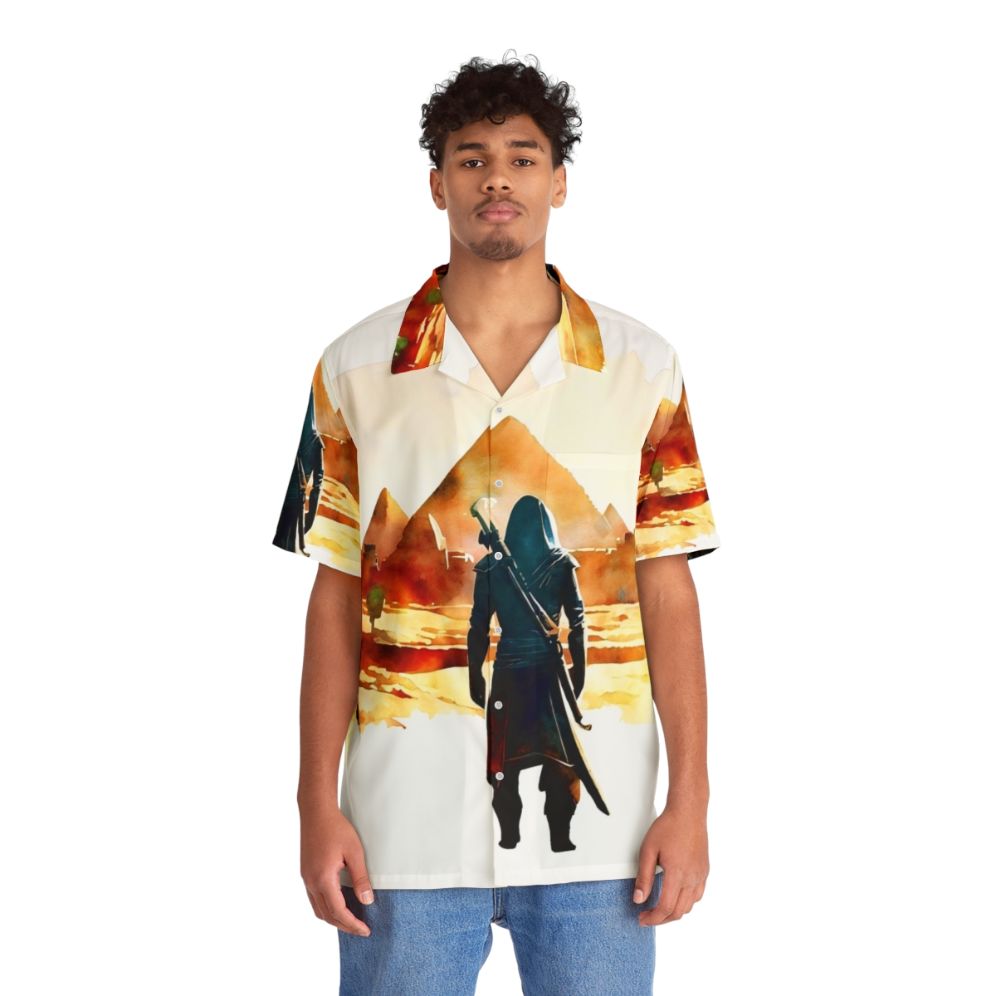 Assassin's Creed Origins Egyptian themed Hawaiian shirt with tropical print - Lifestyle