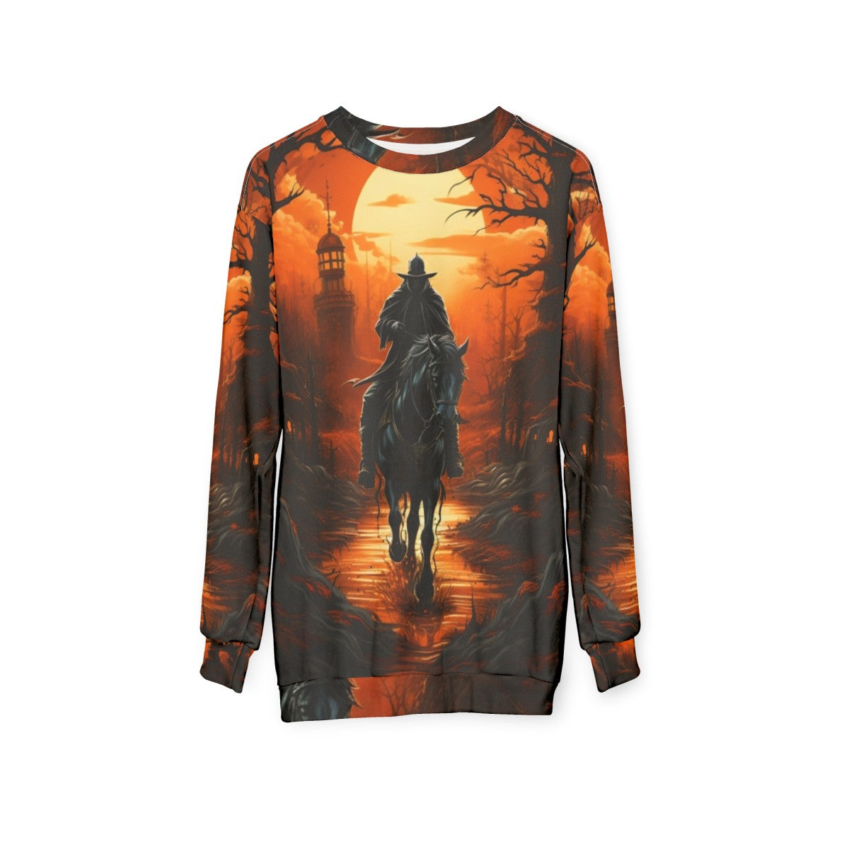 Headless Horseman Halloween Sweatshirt - hanging