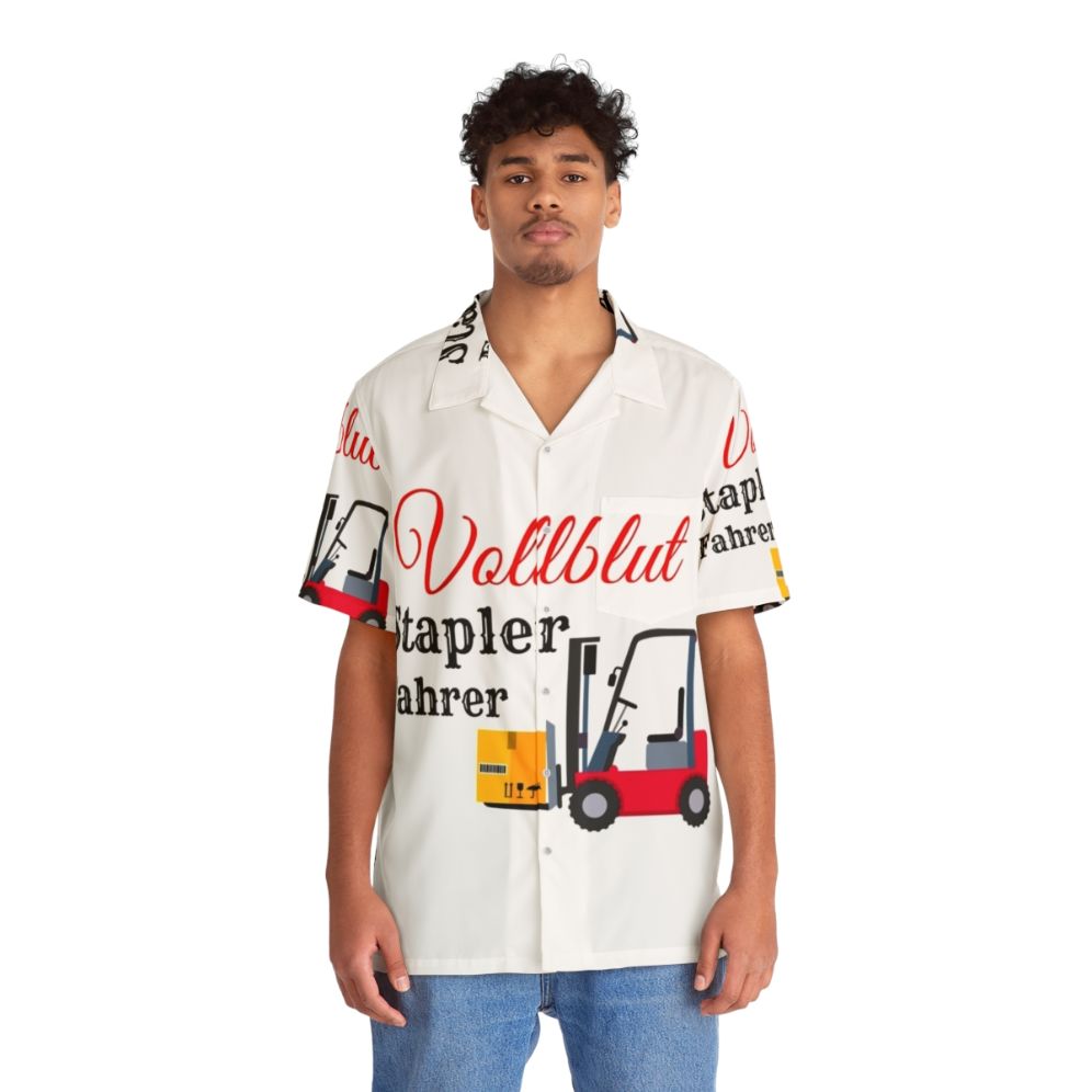 Thoroughbred Forklift Driver Hawaiian Shirt - People Front