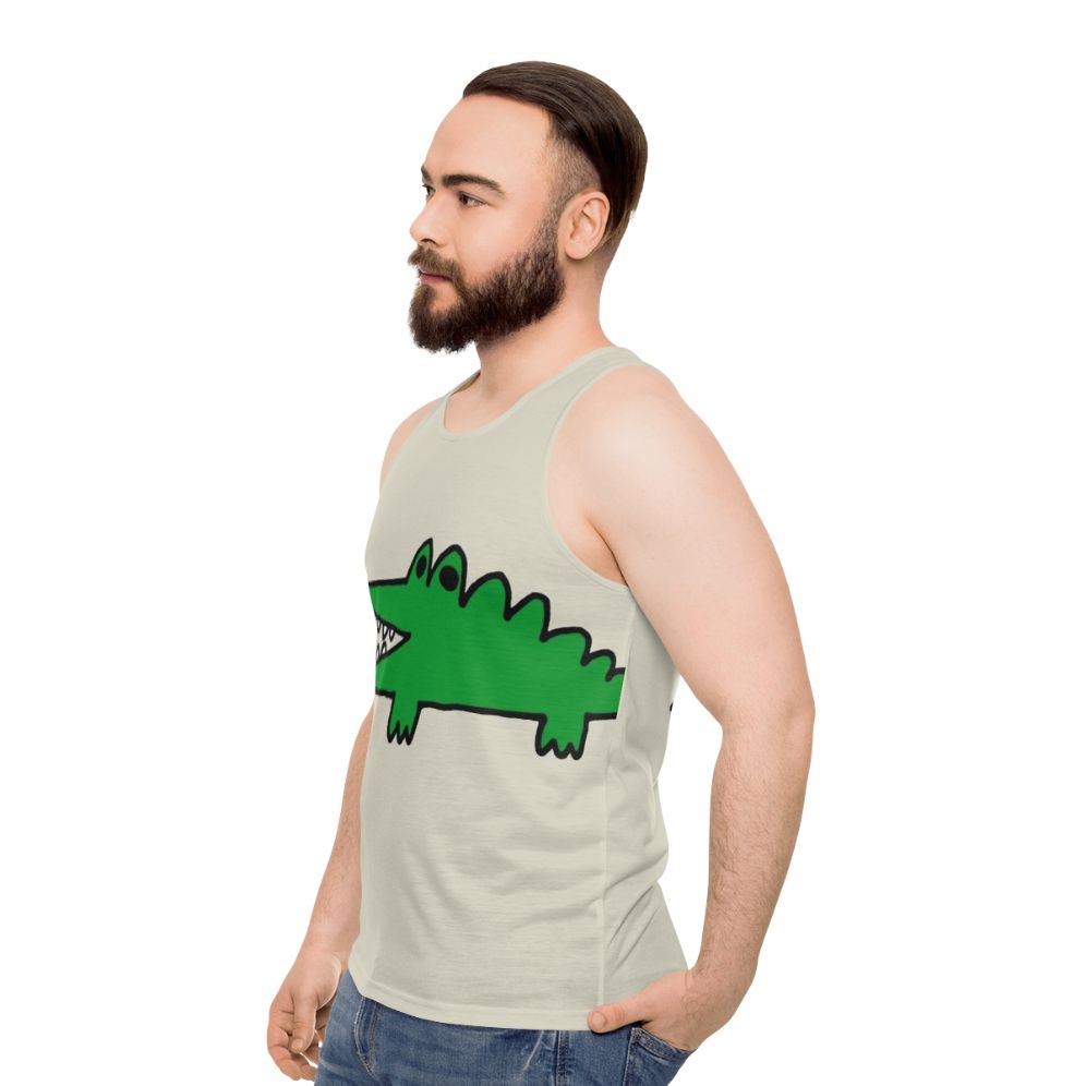 Vintage alligator tank top with a big challenges design - men side