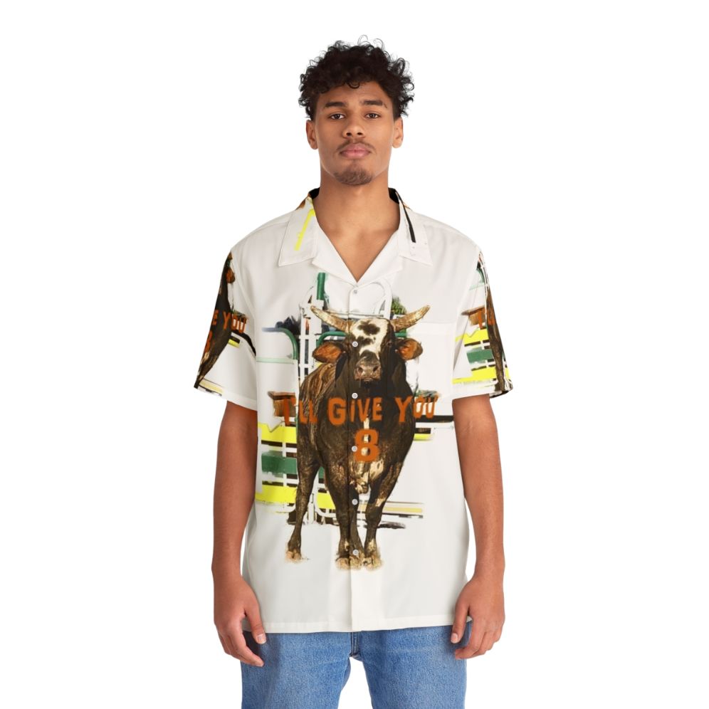 Bull rider rodeo Hawaiian shirt with graphic designs and quotes - People Front