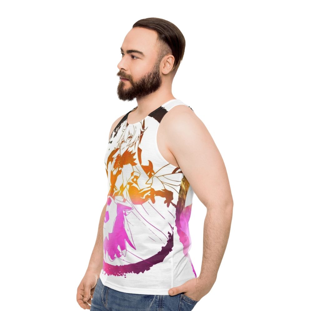 Herrscher of the Void Unisex Tank Top with Abstract Galaxy Design - men side