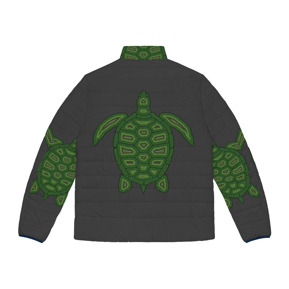 Legendary Turtle Puffer Jacket featuring a colorful, abstract turtle design - Back