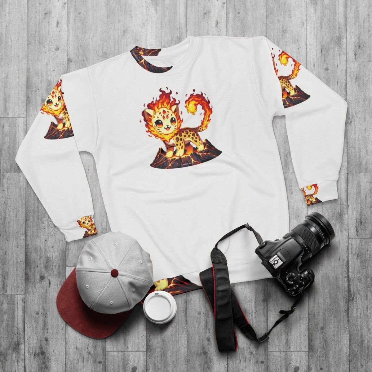 Legendary Lava Leopard Fantastical Sweatshirt - flat lay