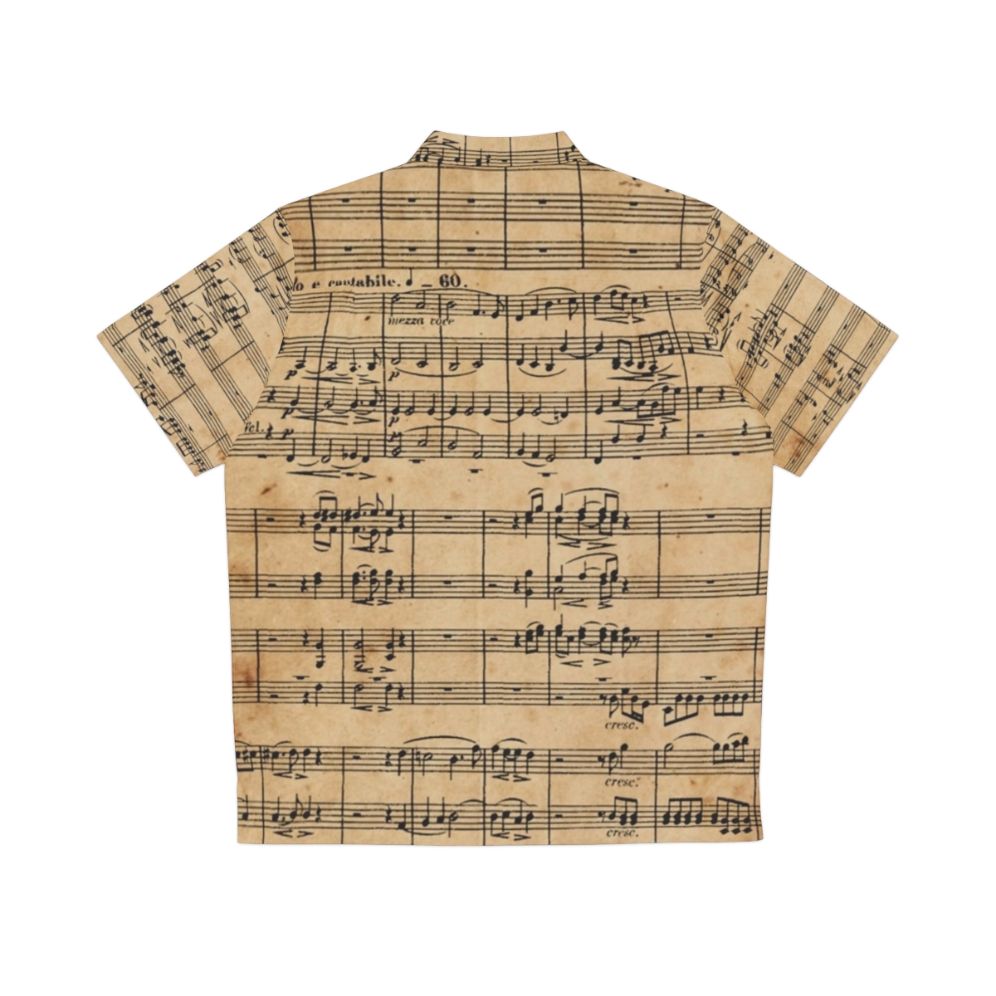 Beethoven's Symphony No. 9 Hawaiian Shirt featuring antique sheet music - Back