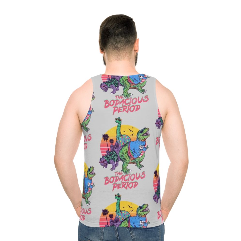 Unisex dinosaur period tank top - men back