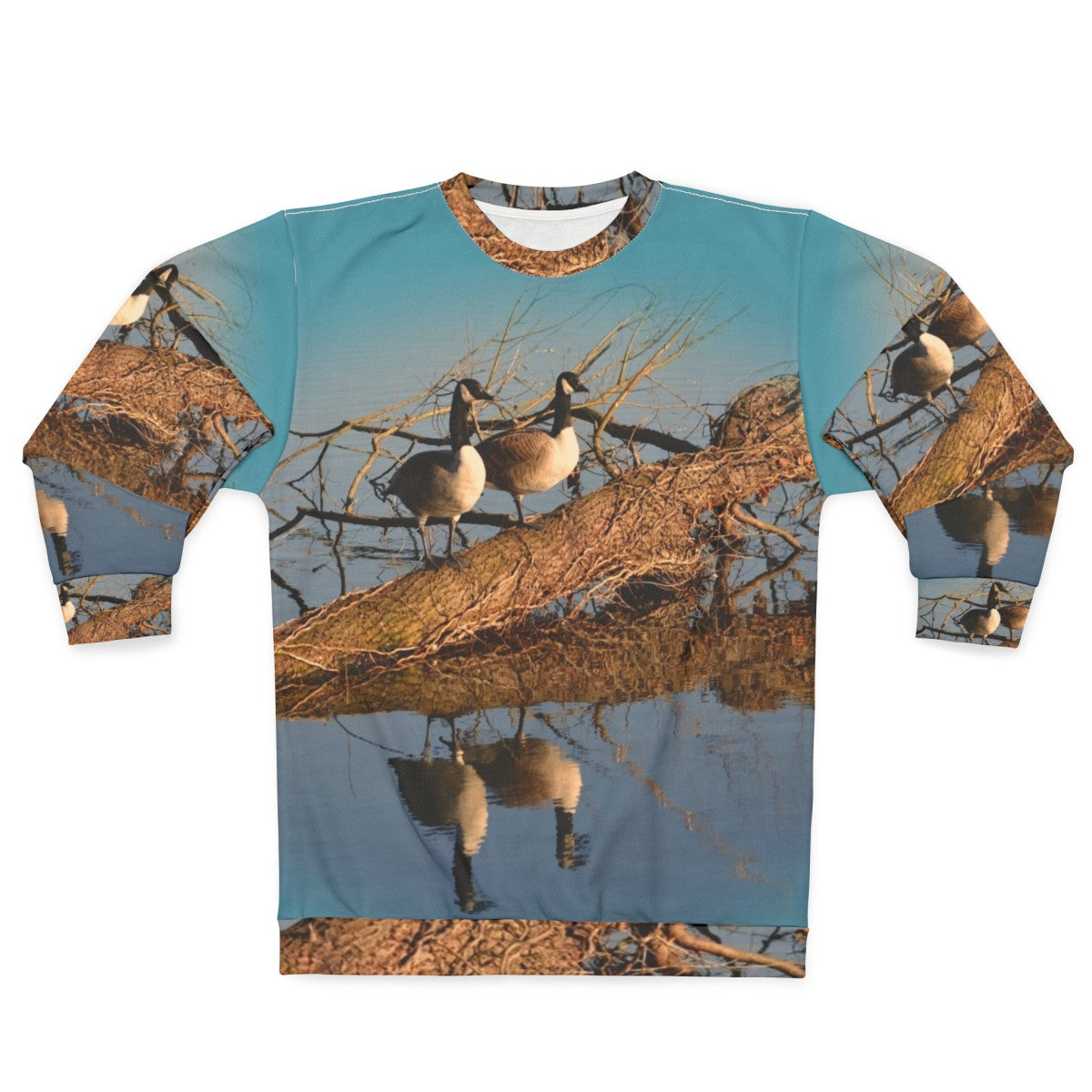 Geese at the lake nature sweatshirt