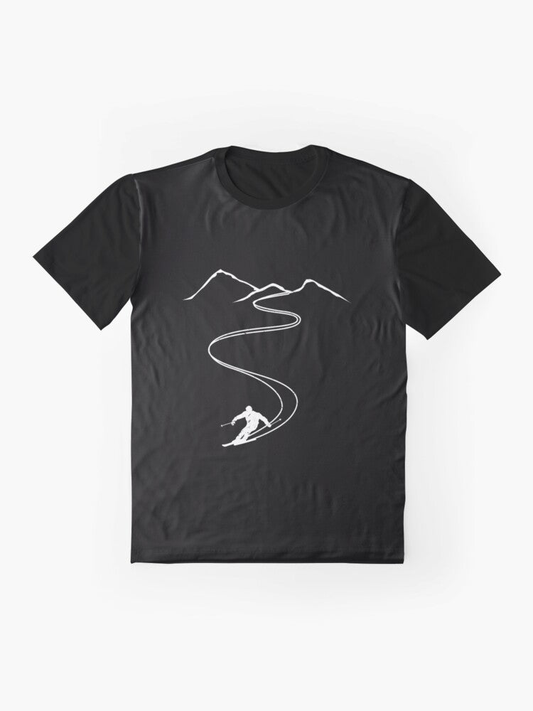 Skiing Gift for Skiers Graphic T-Shirt - Flat lay