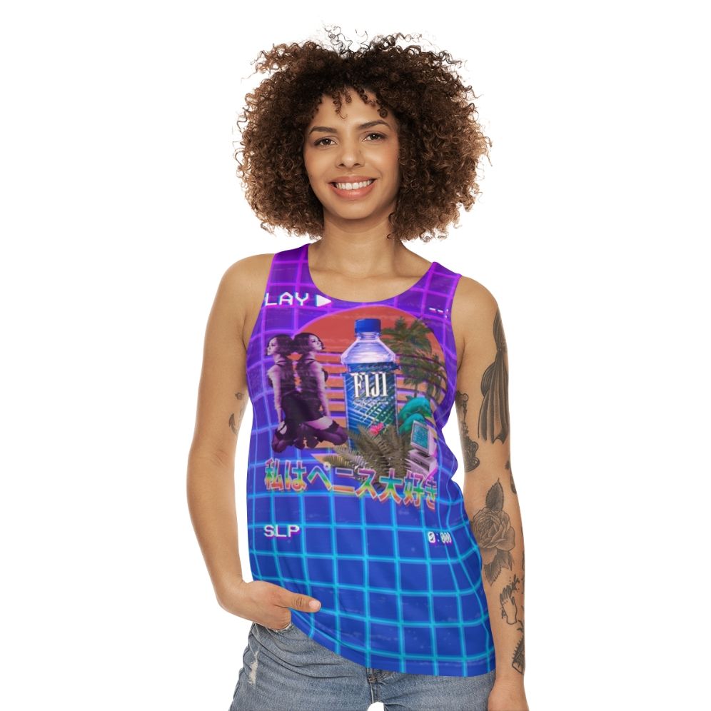 Vaporwave Fiji Bottle Unisex Tank Top - women