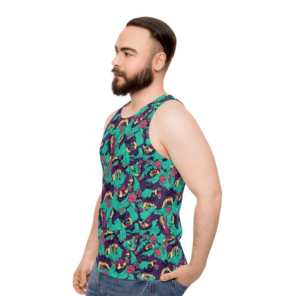 Paws and Maws Animal Print Unisex Tank Top - men side