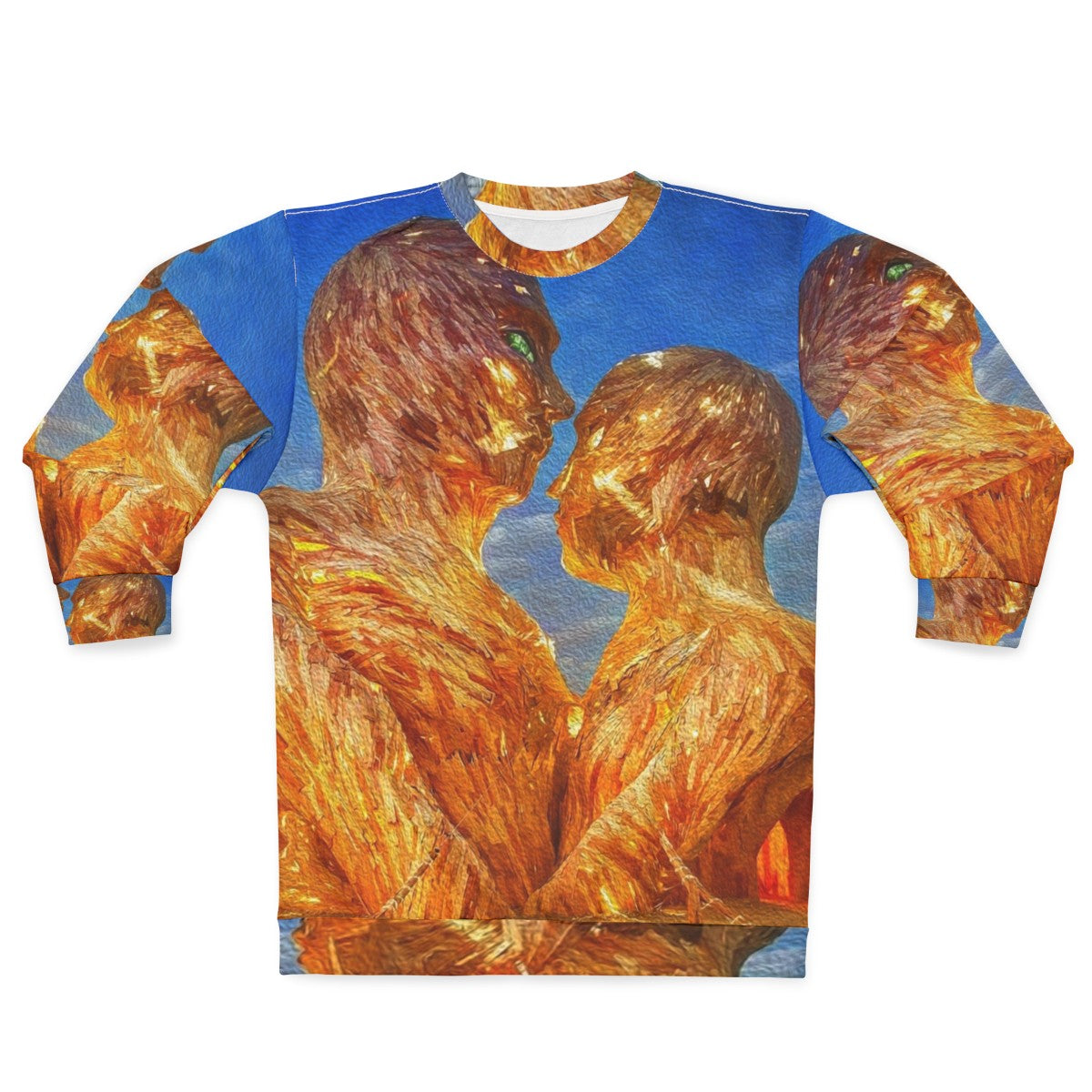 Burning Man Digital Oil Painting Sweatshirt