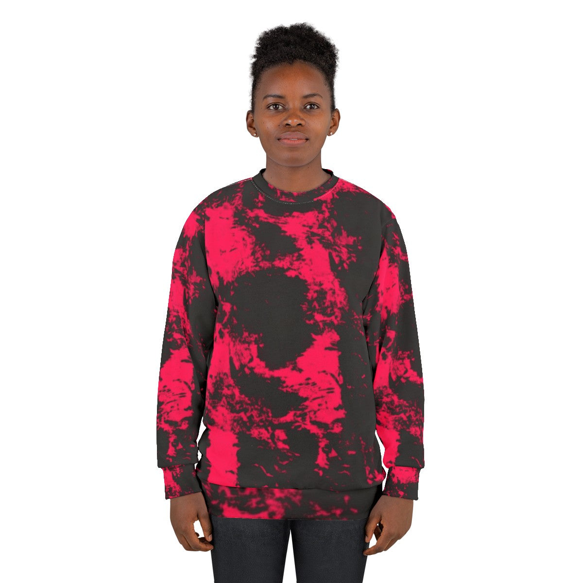 Punk pink and black abstract design sweatshirt - women