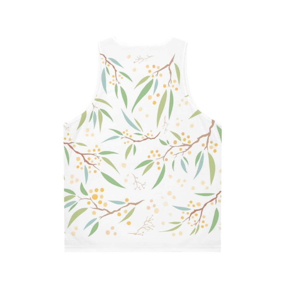 Golden wattle flower unisex tank top - Back