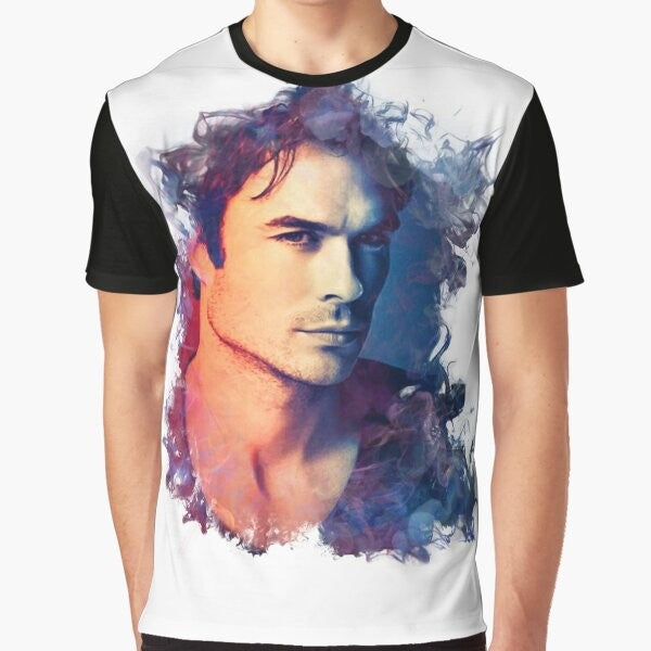 Ian Somerhalder as Damon Salvatore from The Vampire Diaries TV show graphic t-shirt