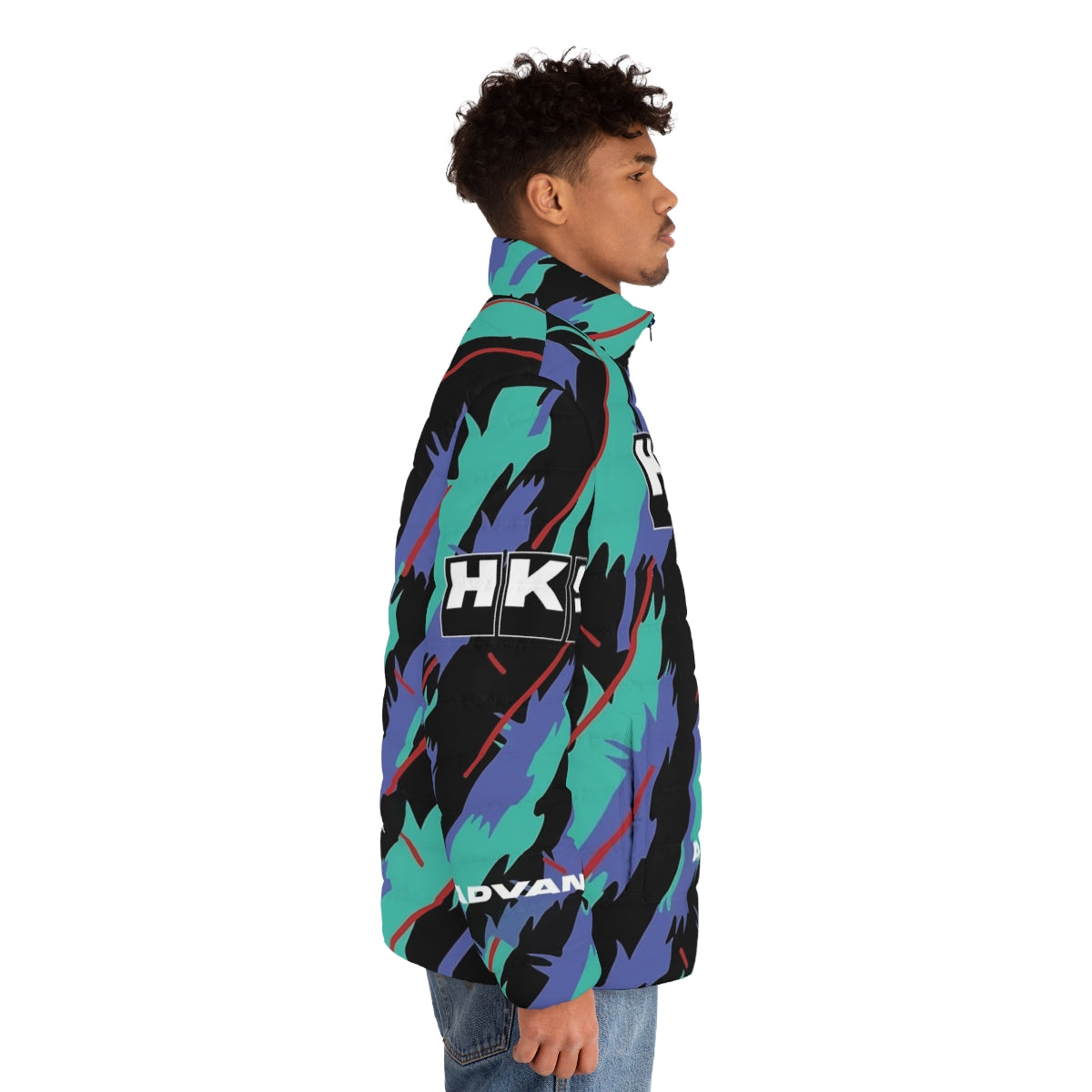 HKS Advan JDM Puffer Jacket with Japanese design elements - men side right