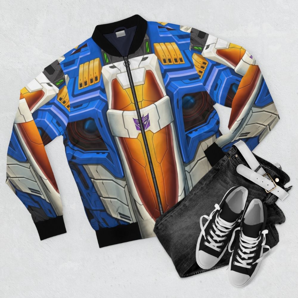 Thundercracker Transformers Decepticons Bomber Jacket - Flat lay