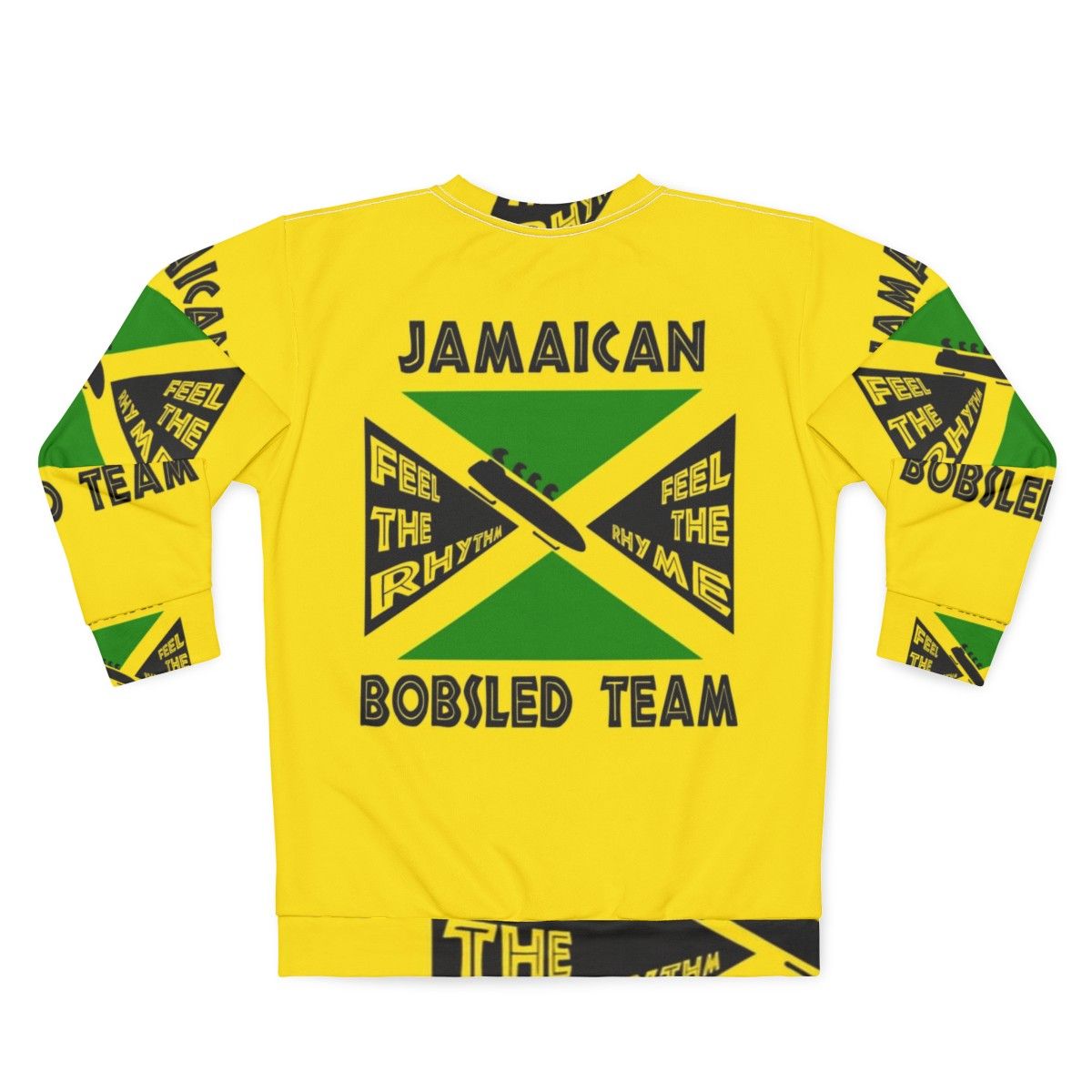 Jamaican Bobsled Team Sweatshirt with Cool Runnings Inspired 90s Retro Design - Back