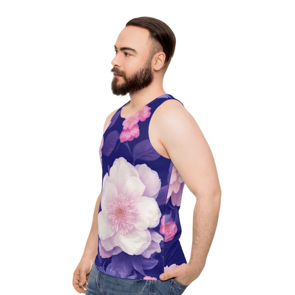 Floral pattern unisex tank top - men side