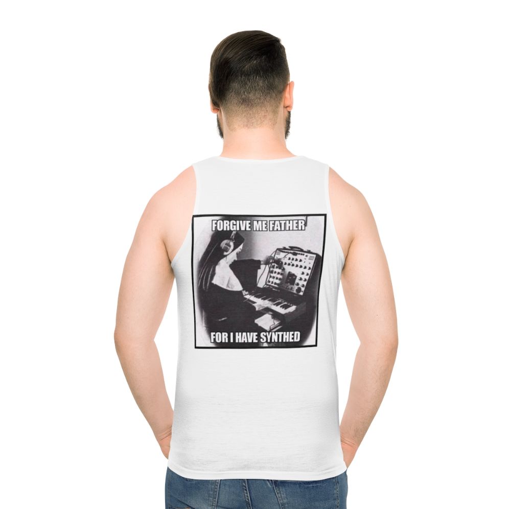 Unisex weekend music artist tank top with inspirational quote pun - men back