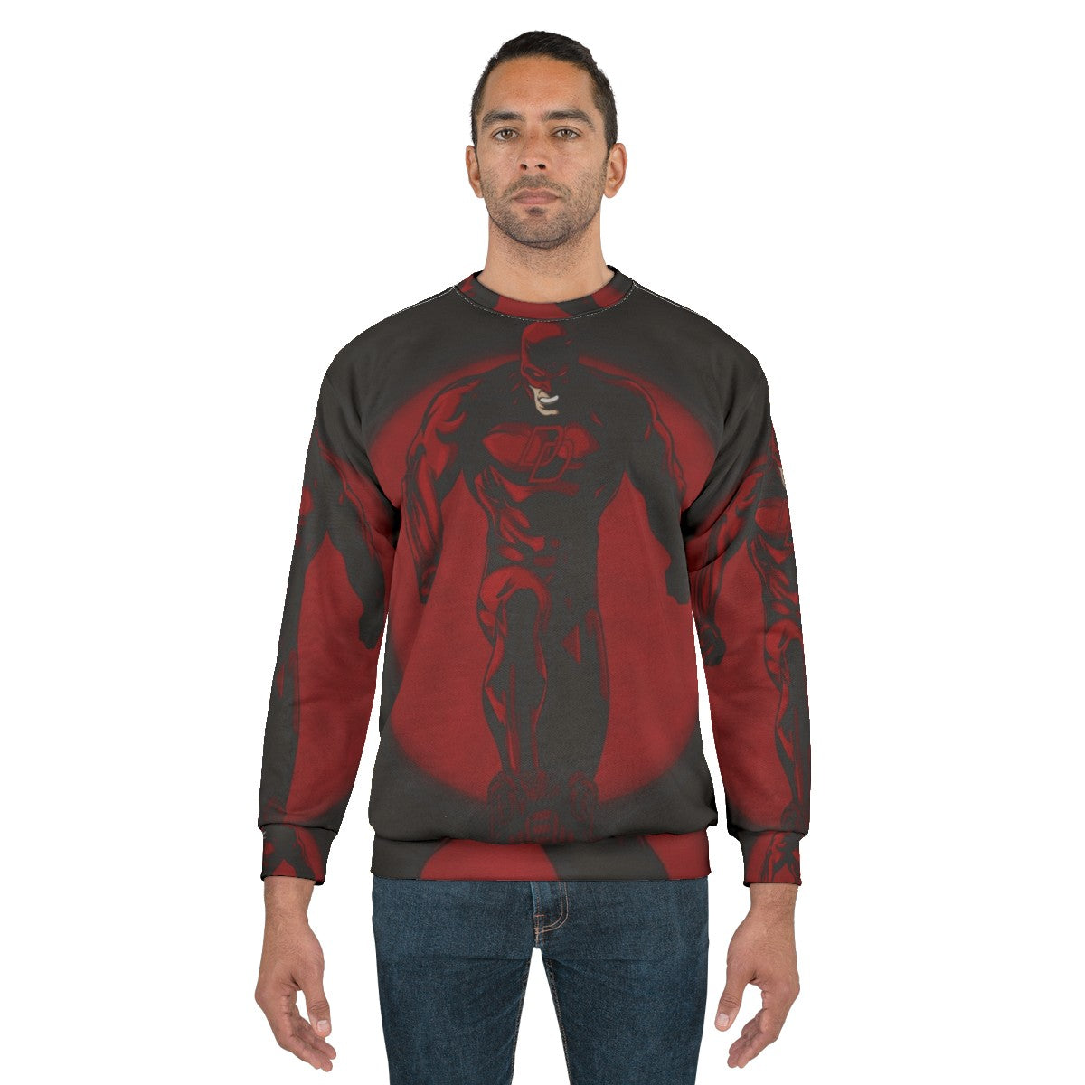 Devil Sweatshirt with Comic Superhero Design - men