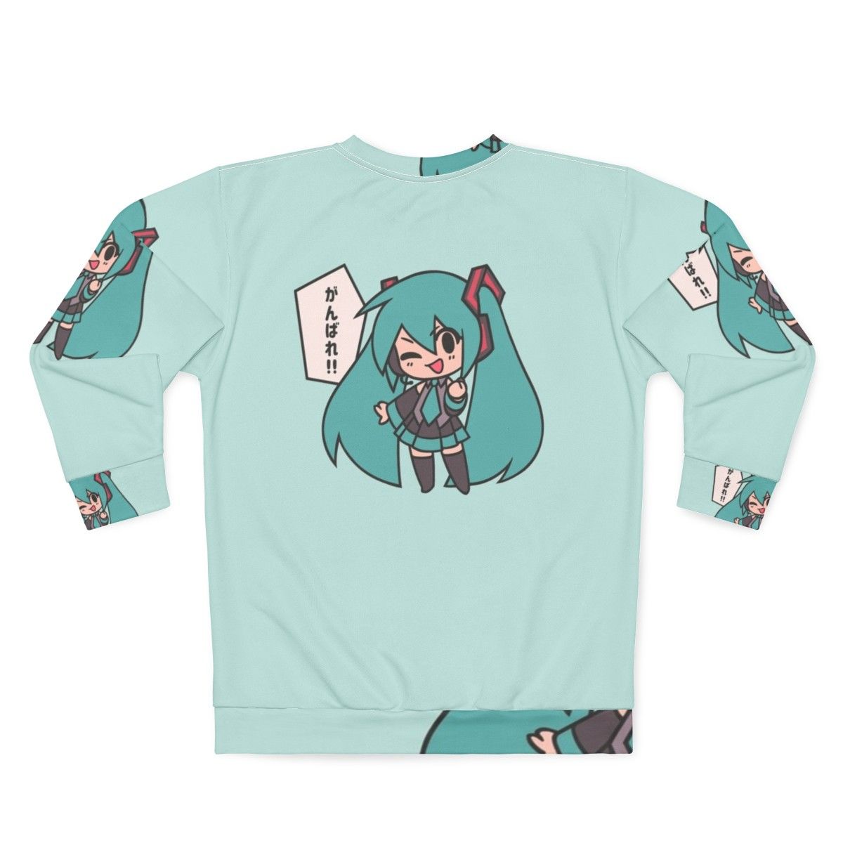 Hatsune Miku Chibi Vocaloid Anime Sweatshirt - Back