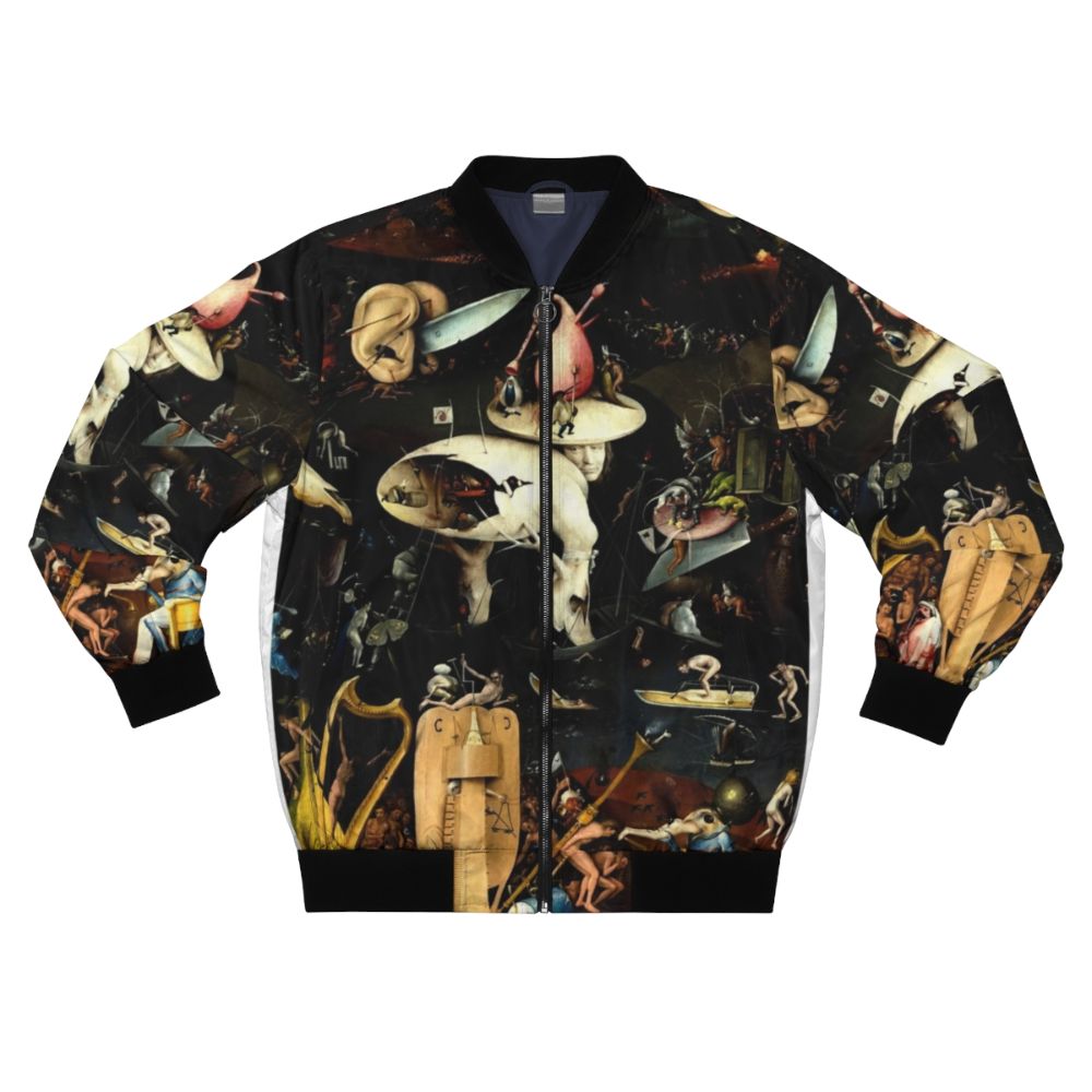 Hieronymus Bosch inspired Hell Bomber Jacket with surreal and Renaissance art design