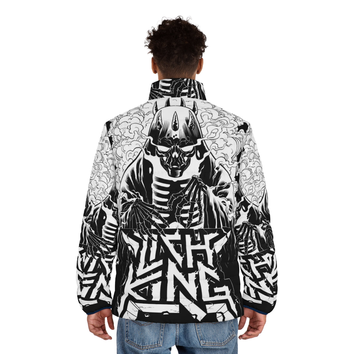 Lich King Nucleomancer thrash metal puffer jacket - men back