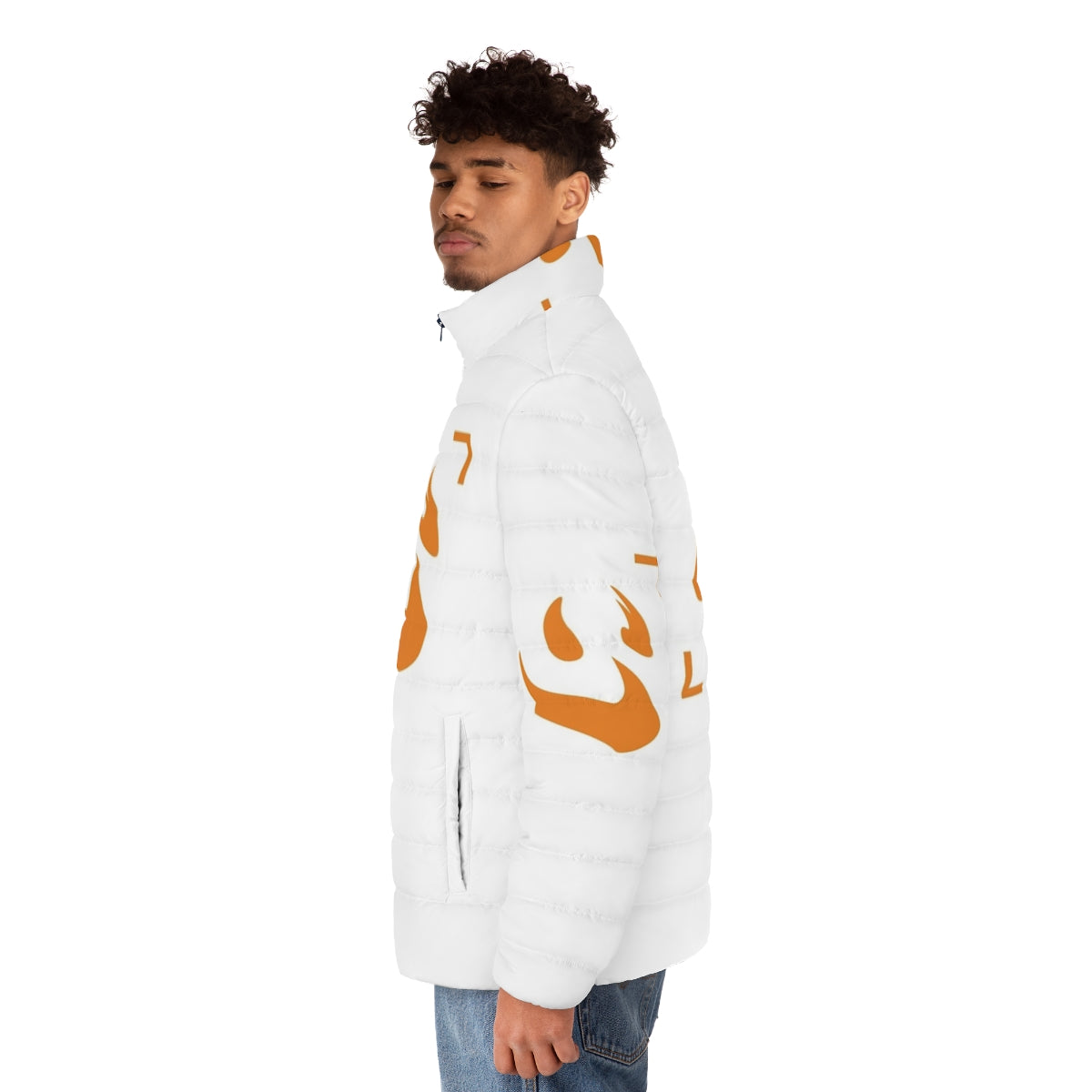 Isaac Netero Spirit Sign Anime Puffer Jacket featuring Hunter X Hunter fan art - men side left