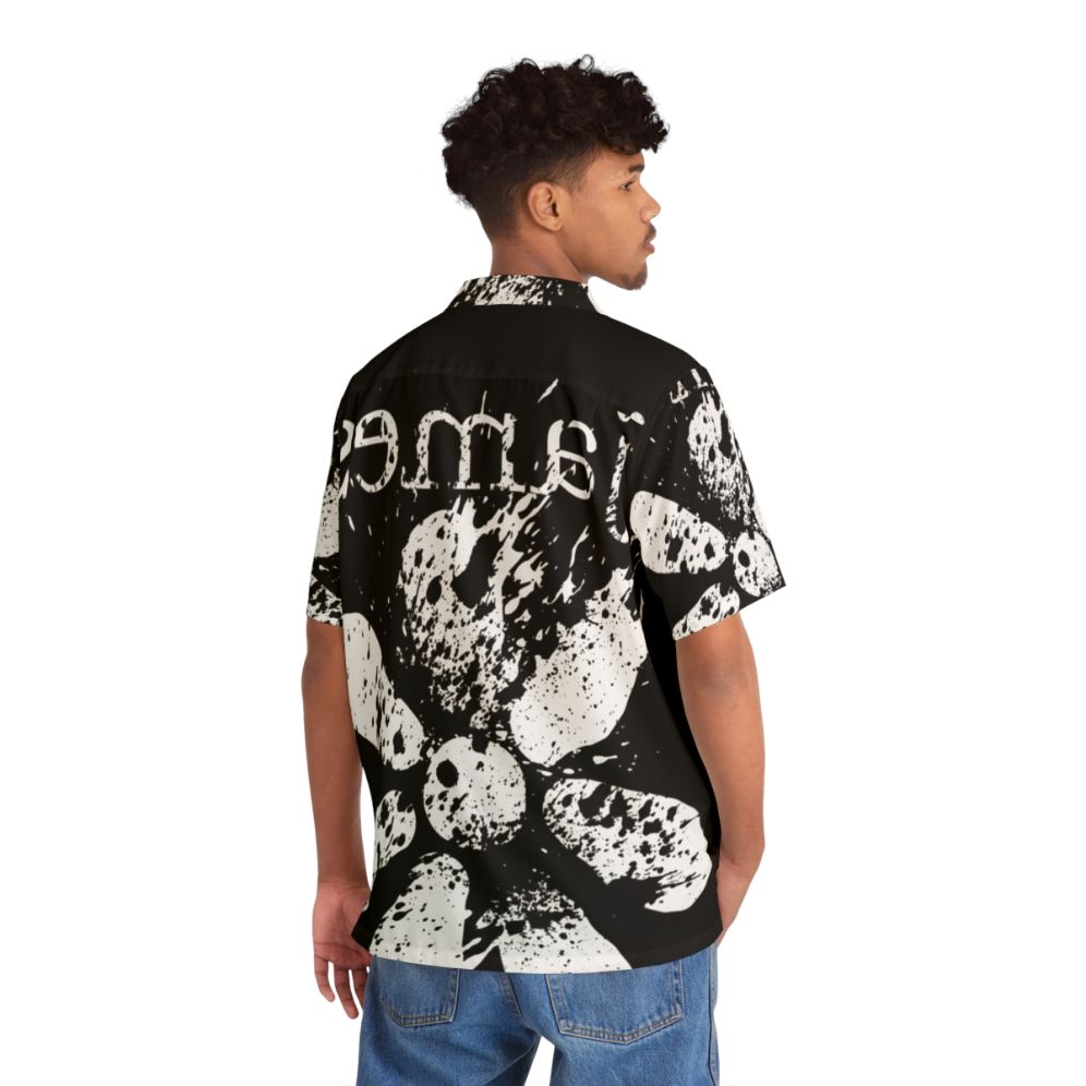 Mind-Blowing James Hawaiian Shirt with Indie Flower Print - People Back