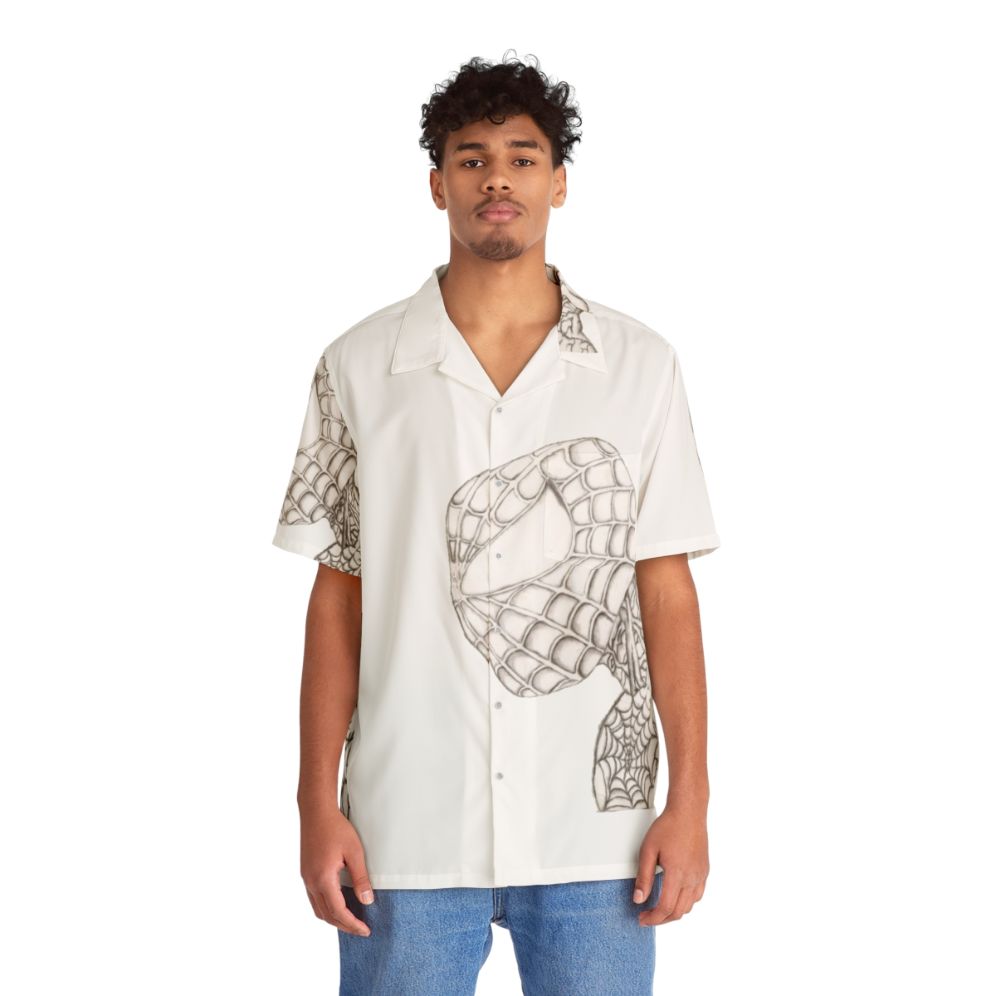 Charcoal superhero Hawaiian shirt - People Front