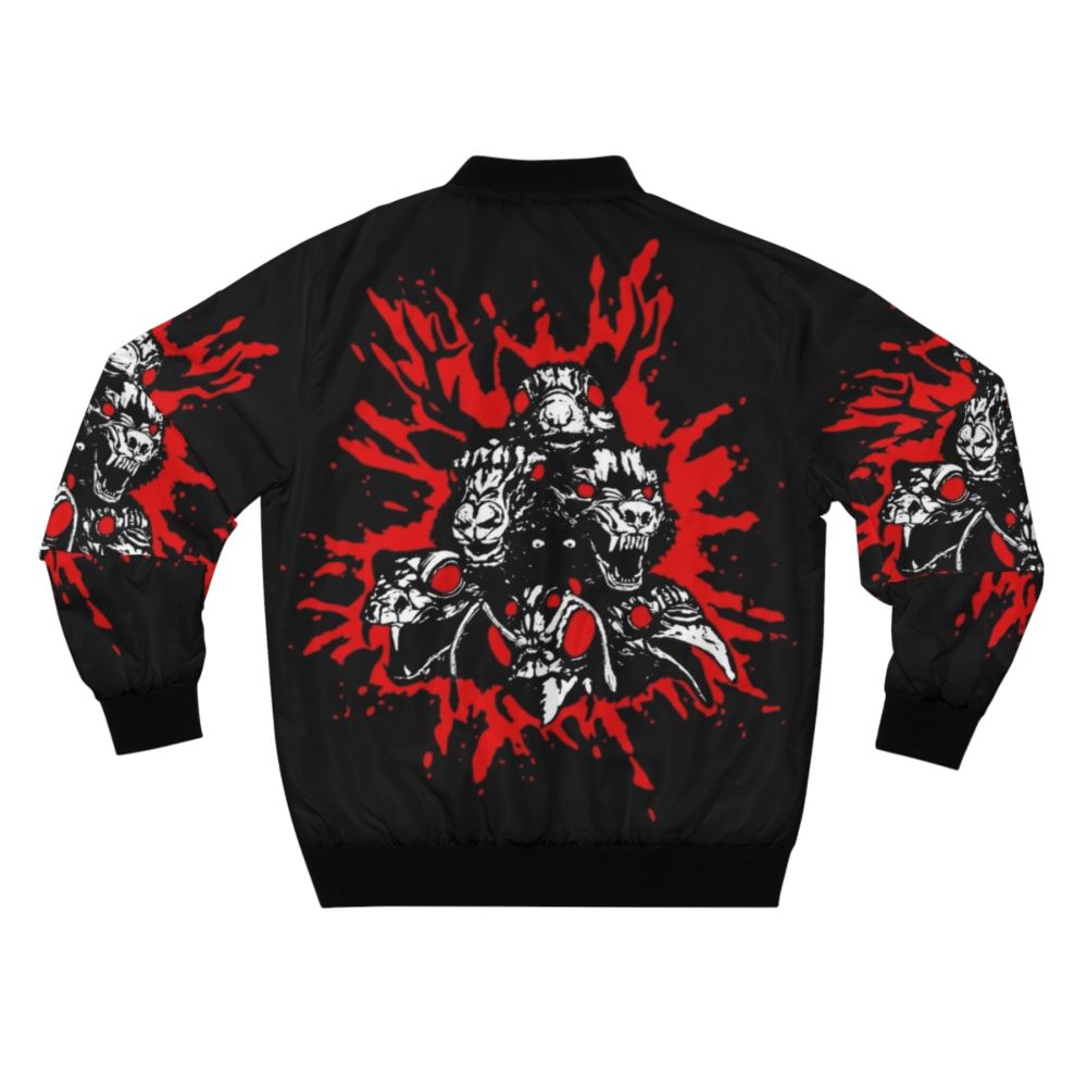 Blood Totems Horror Bomber Jacket with Raven, Squirrel, Wolf, and other Occult Symbols - Back