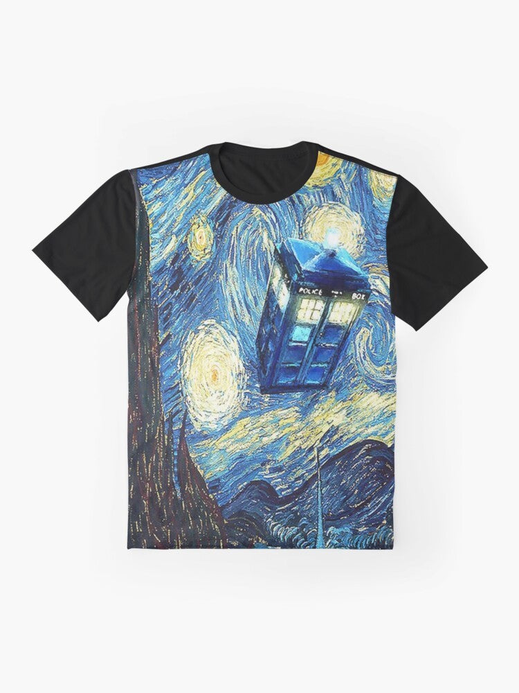 Van Gogh Graphic T-Shirt featuring Doctor Who and space travel imagery - Flat lay