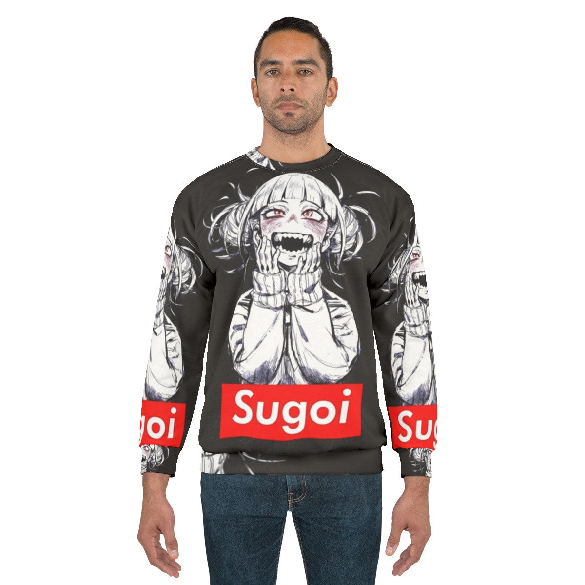 Anime Sugoi Sweatshirt with Hentai Meme Graphic - men