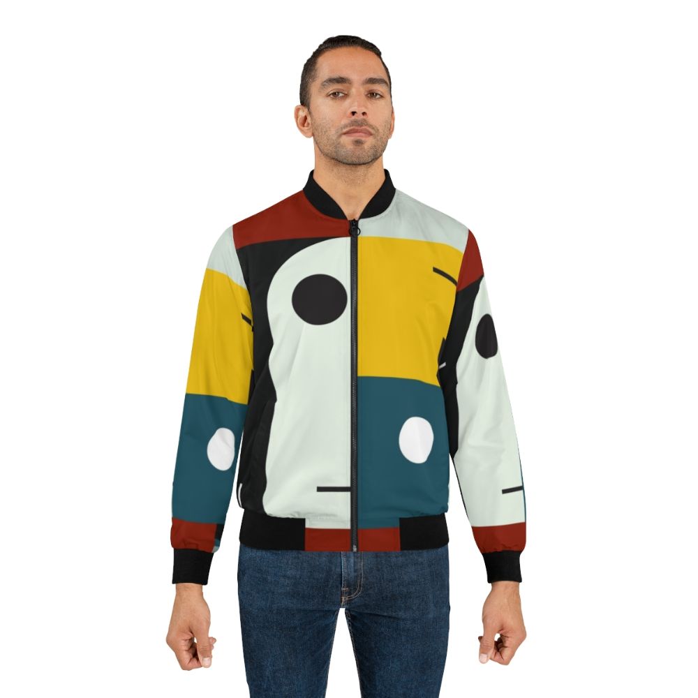 Bauhaus-inspired modernist bomber jacket with geometric patterns and bold colors - Lifestyle