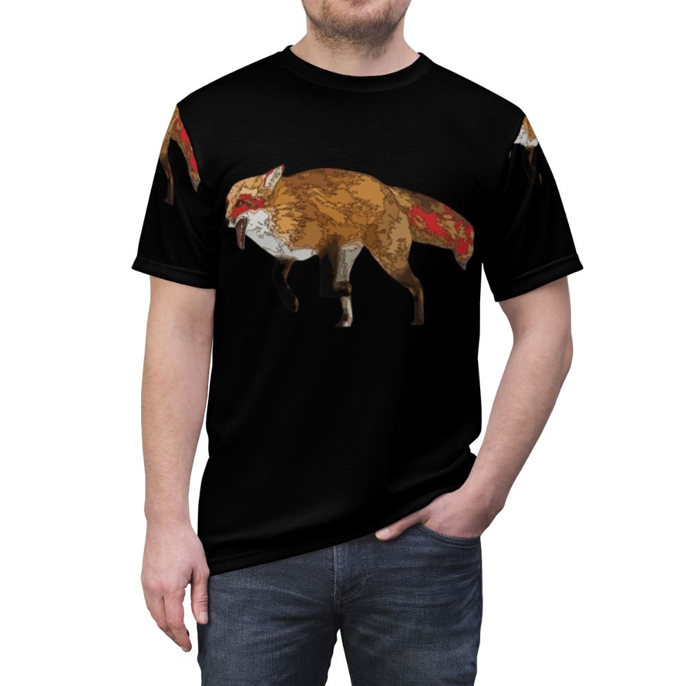 Autumn Fox T-Shirt featuring a Kitsune, the legendary Japanese fox spirit - men front