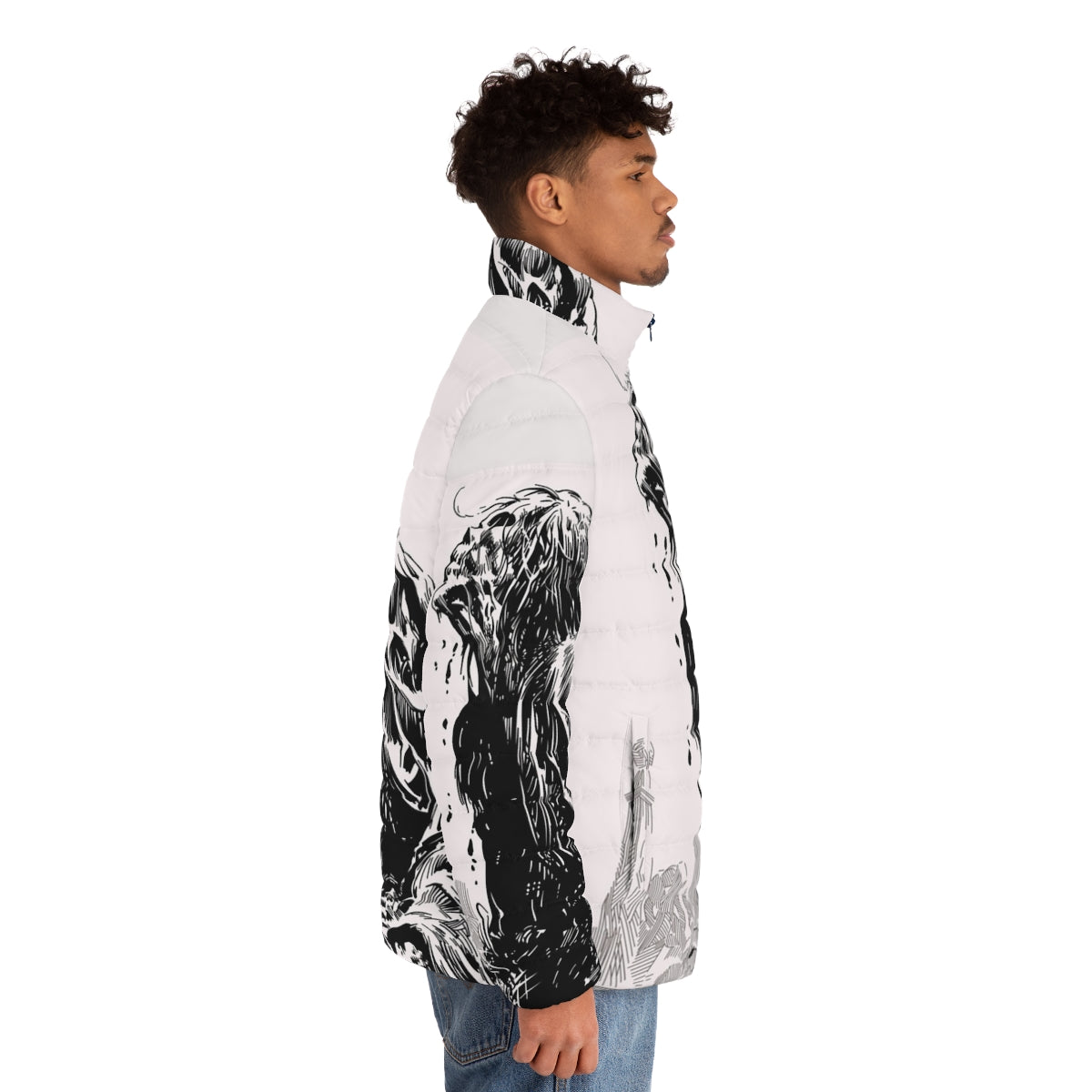 Bernie Puffer Jacket - A horror-inspired outerwear piece featuring a chilling design - men side right