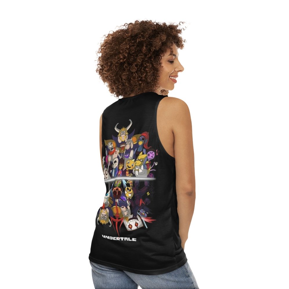 Unisex tank top with Undertale's Sans design - women back