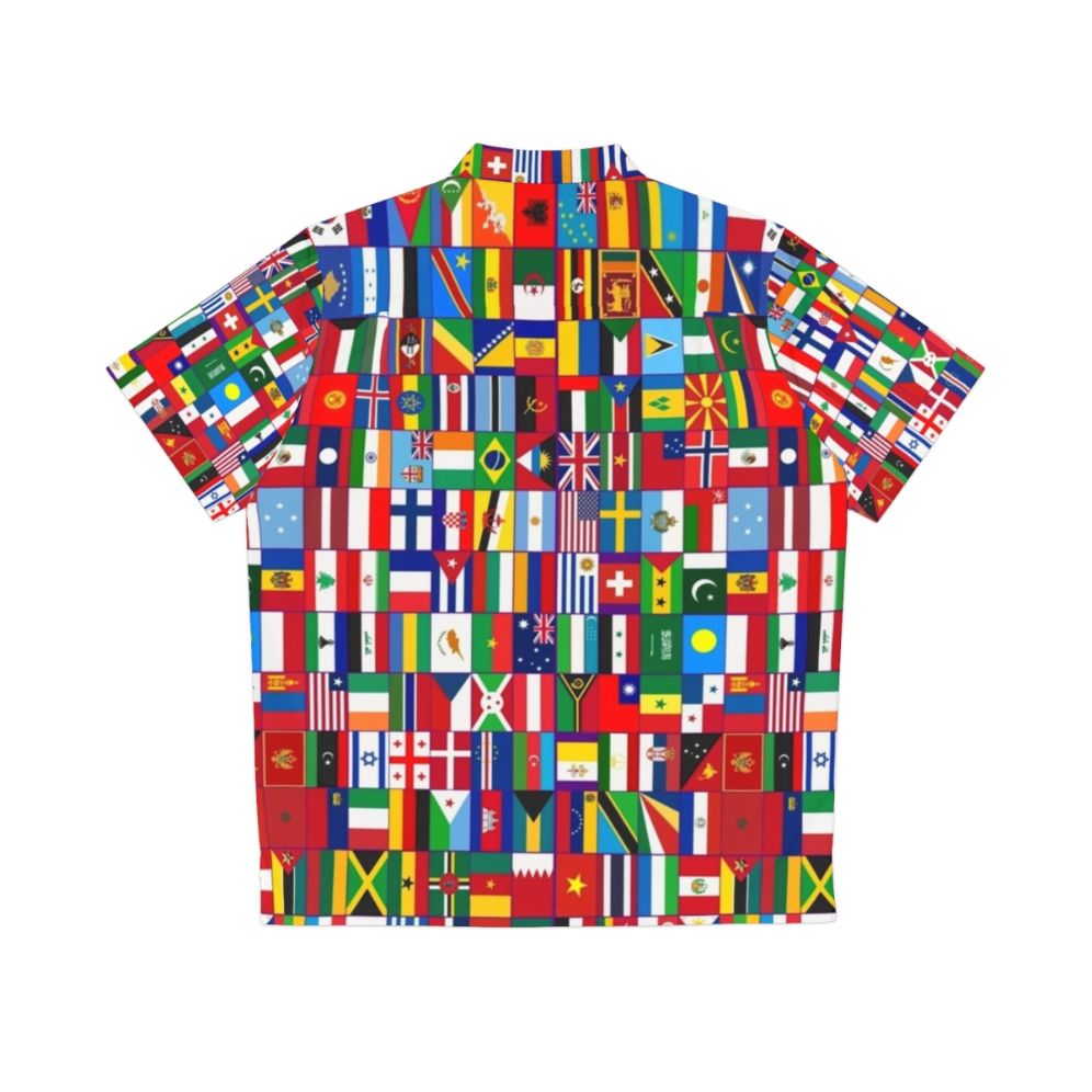 Hawaiian shirt with vibrant world flags design - Back